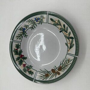 1 EUC Fairfield Wintergreen Rimmed Soup Cereal Bowl  Christmas Holiday